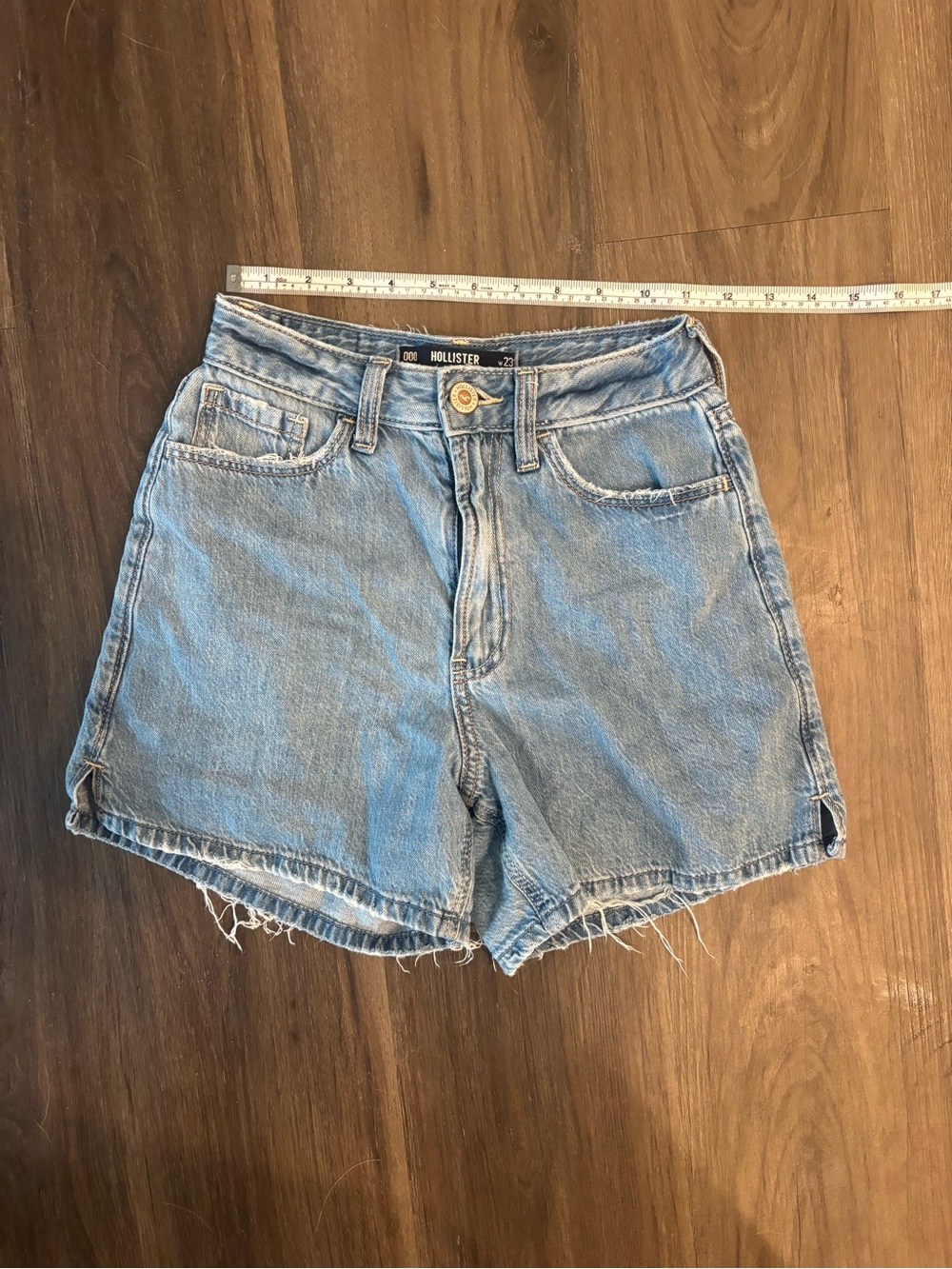 Hollister Light Wash High-Rise Denim Shorts